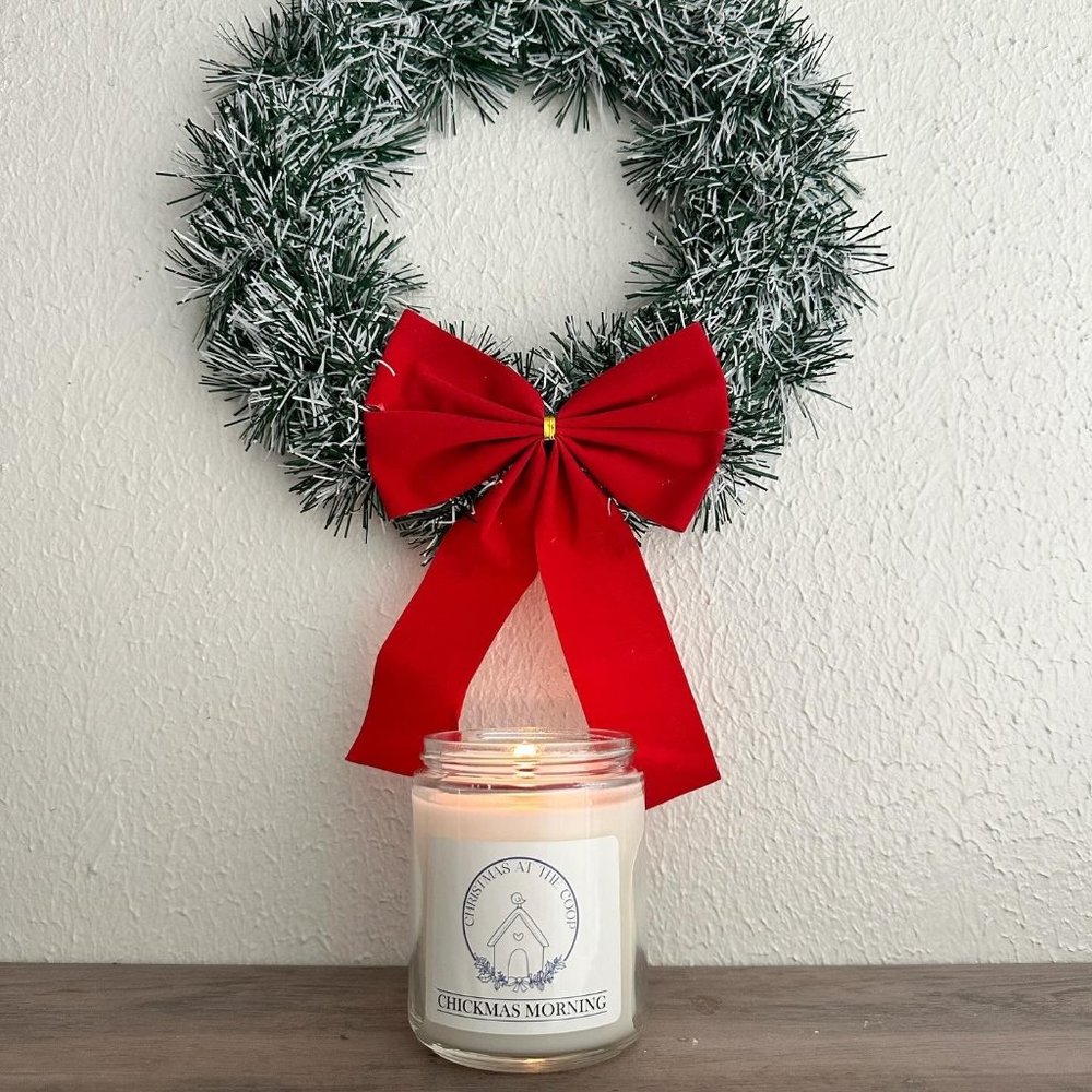 CHICKMAS MORNING Blue Rooster Candle Co Christmas at the Coop 7oz Candle